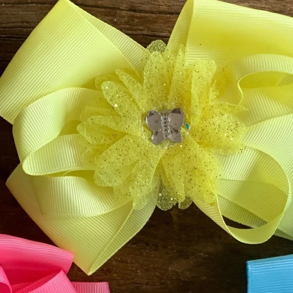 Oversized girl  baby hair bows 5 pc bundle